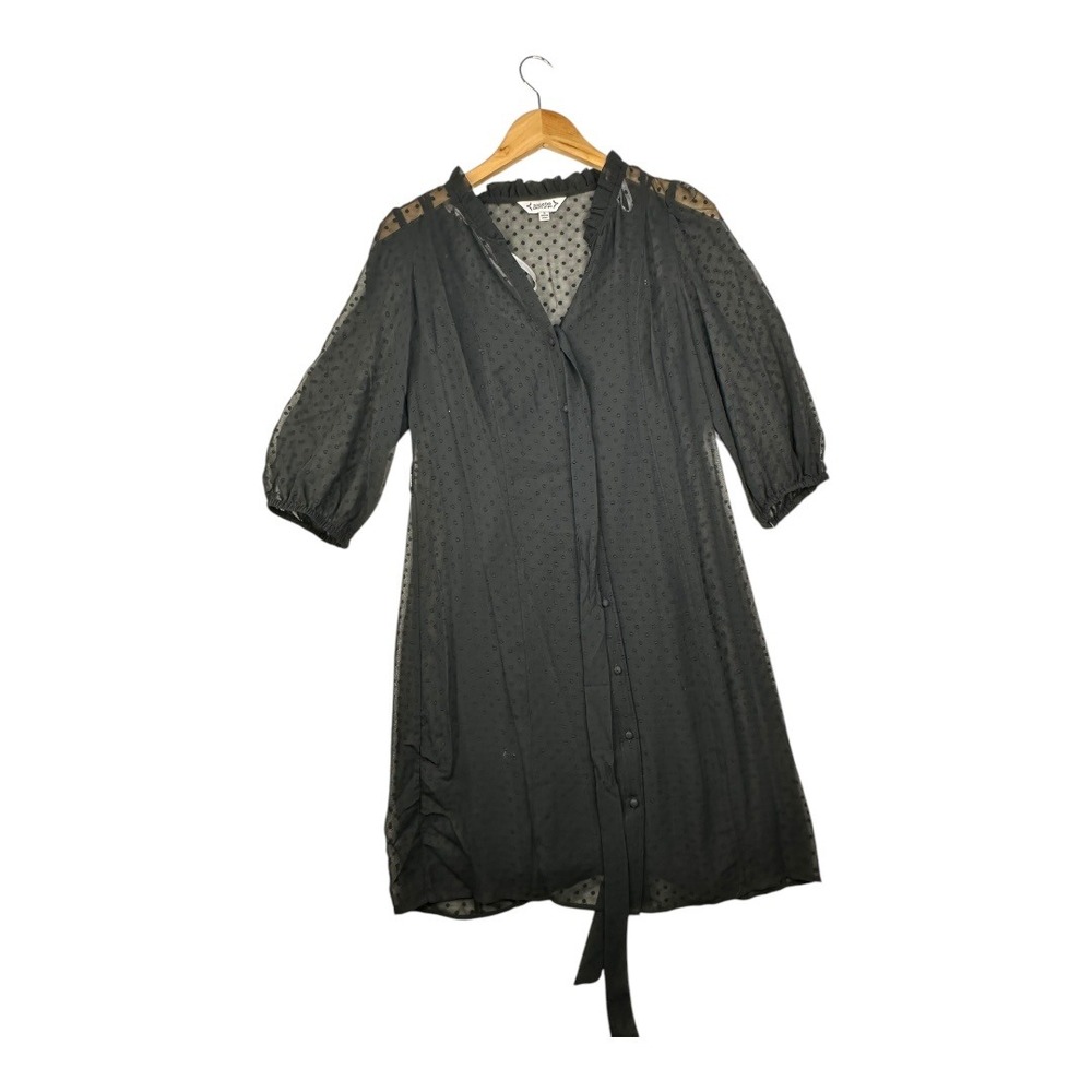 New Nanette Lepore 2 piece Polka Dot Long Sleeve Dress size 8 Black